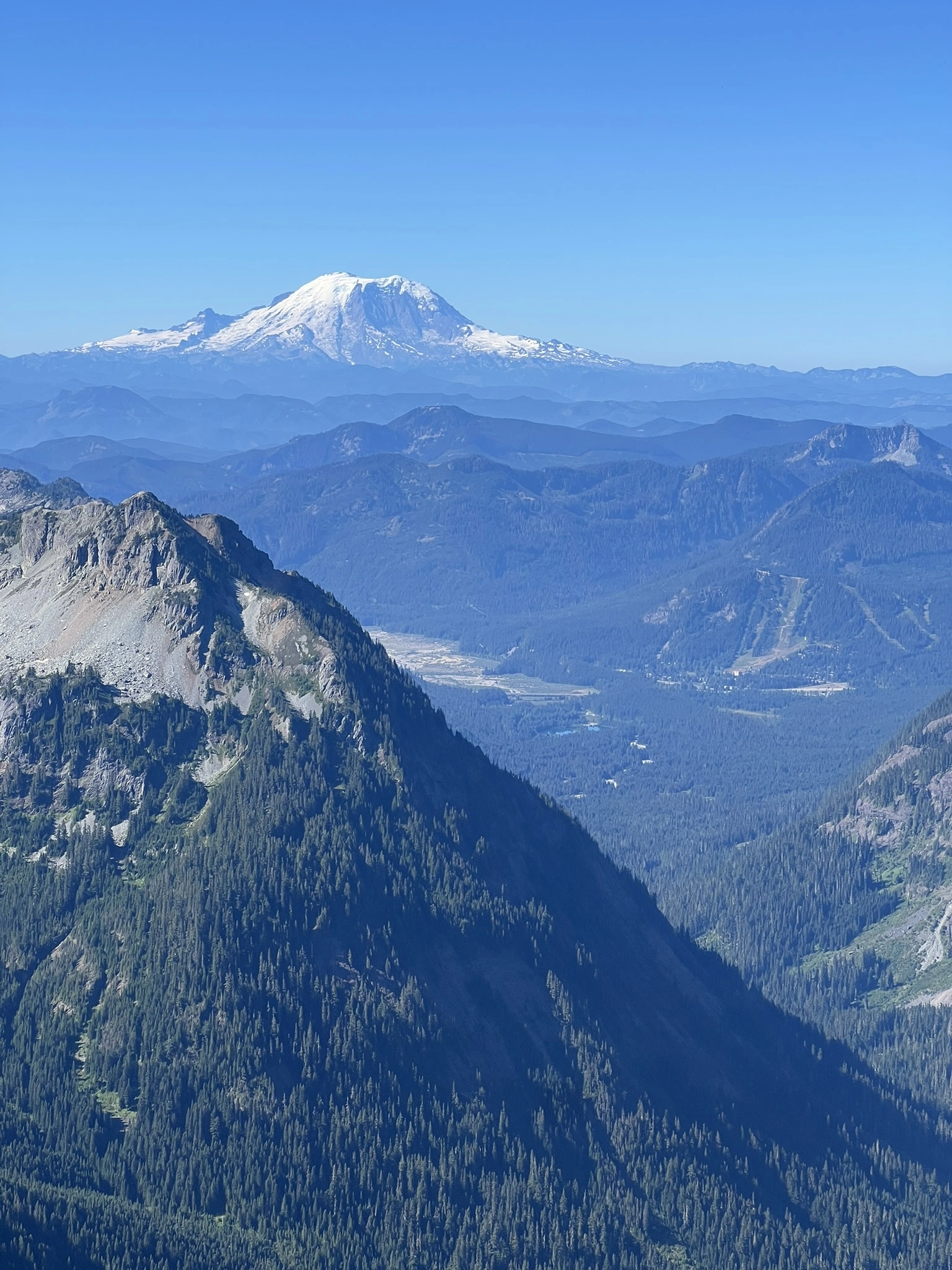 Ski resort are visible from top