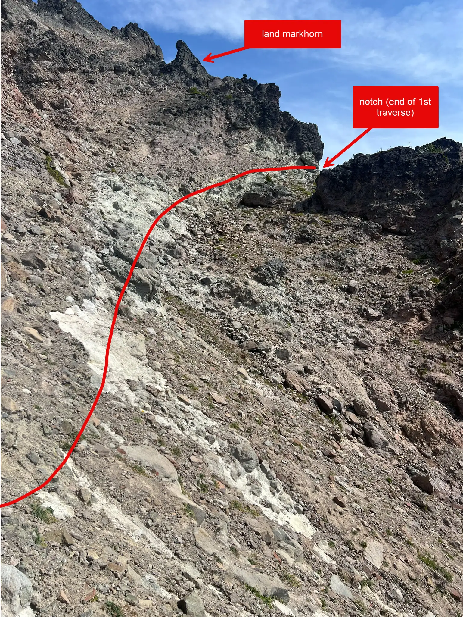 upper section of 1st traverse